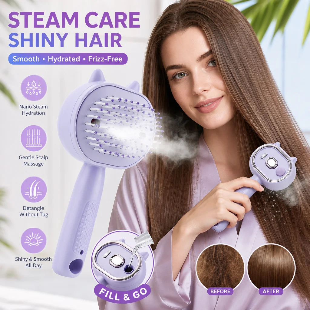 Brosse Démêlante Vapeur Belliska pour cheveux bouclés et crépus