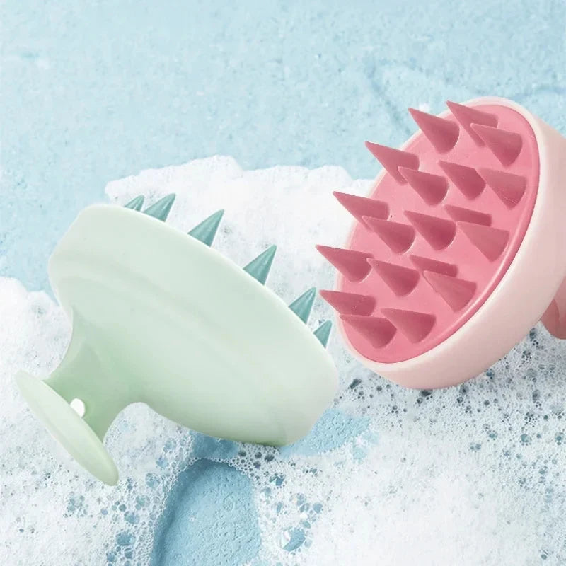 Masseur de Cuir Chevelu en Silicone Belliska - coloris rose
